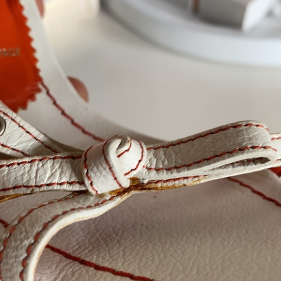 Prada white/orange leather heels 35.5 - Picture 7 of 8